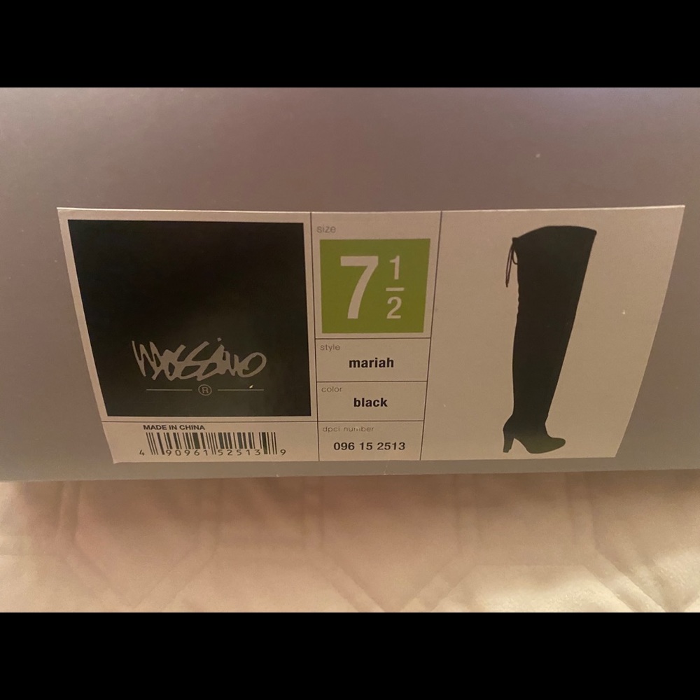 Over the Knee Black Heeled Boots